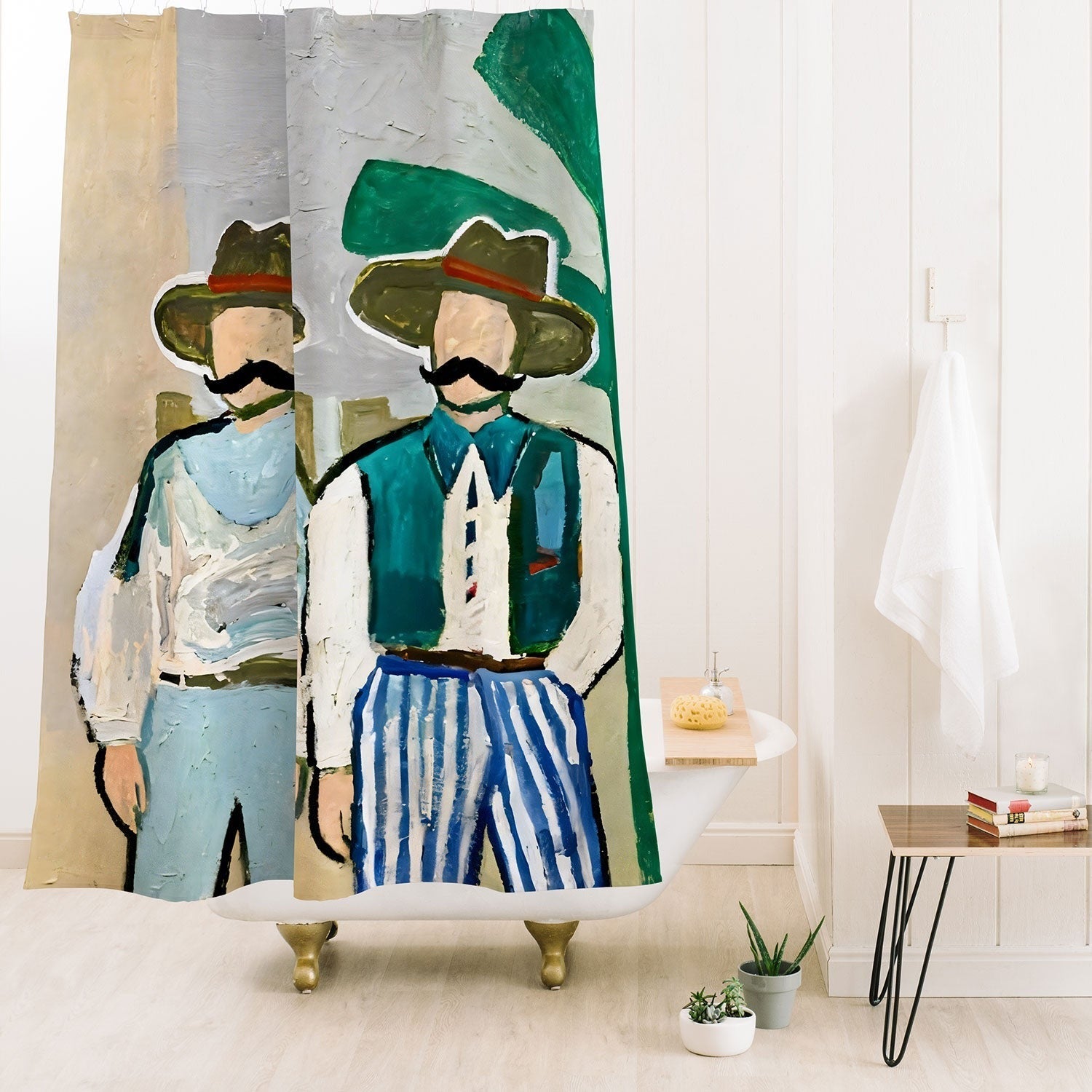 83 Oranges Side By Side Cowboy Edition Shower Curtain