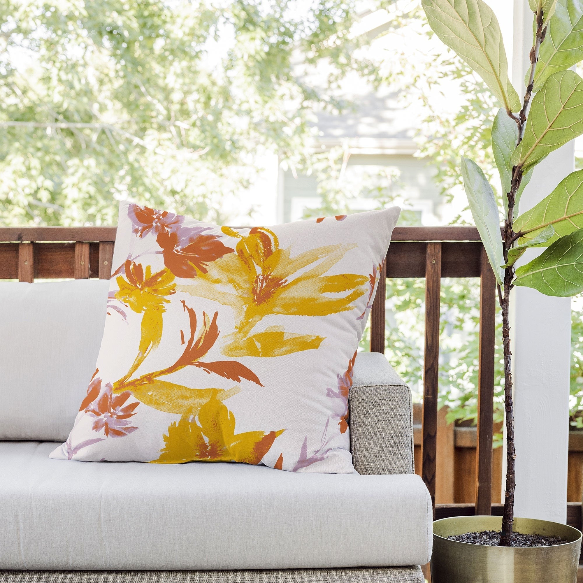 Gabriela Fuente Emma Floral Classic Outdoor Throw Pillow