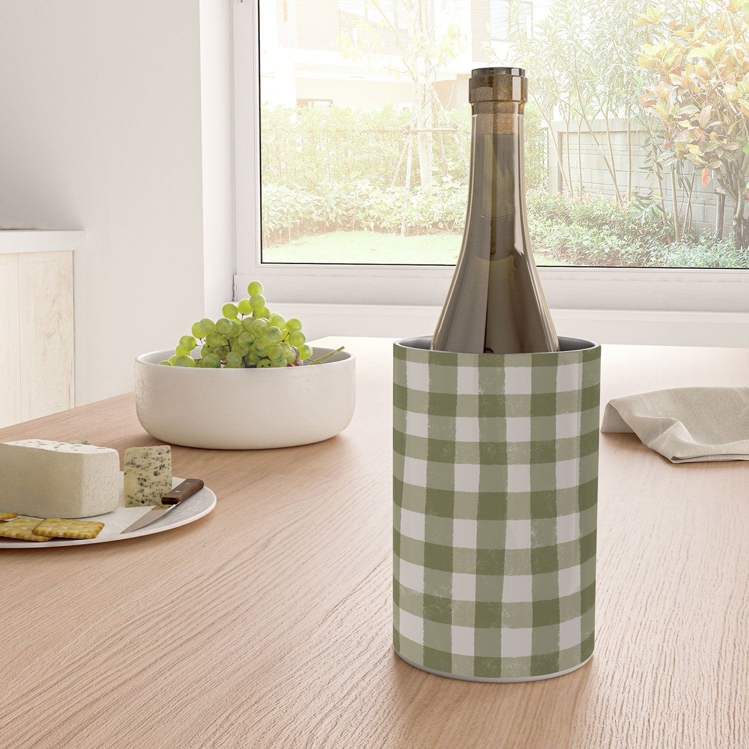 Menina Lisboa Rustic Green Plaid Wine Chiller