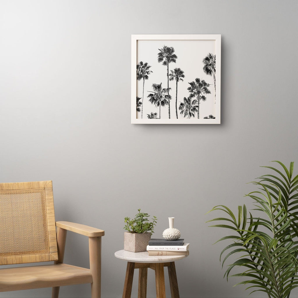 Gal Design Black And White Palms Framed Wall Art