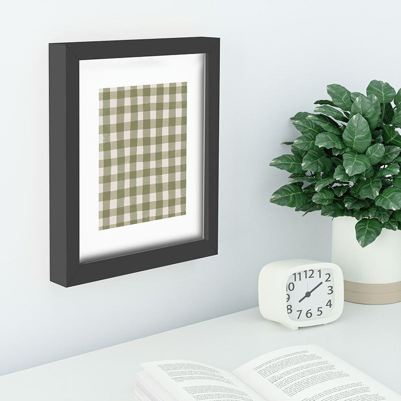 Menina Lisboa Rustic Green Plaid Recessed Framing Rectangle