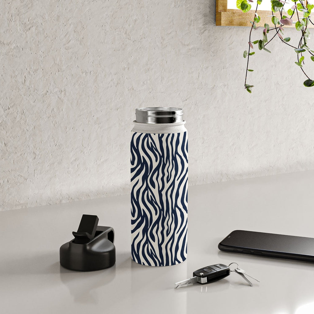 Avenie BR Navy Tiger Stripes Water Bottle