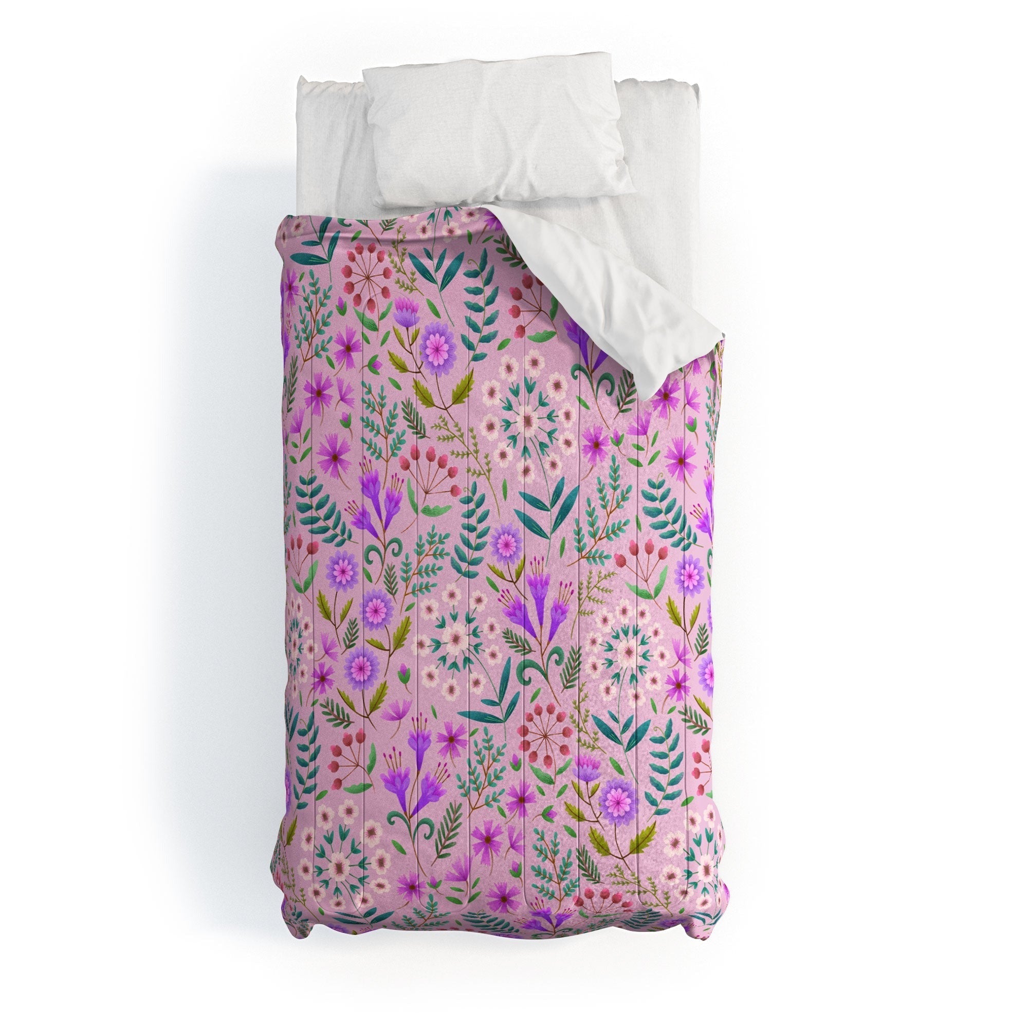 Pimlada Phuapradit Ditsy Purple Floral Half Drop Comforter