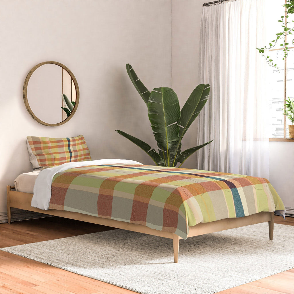 Marta Barragan Camarasa Retro Picnic Plaid Warm Tones Comforter