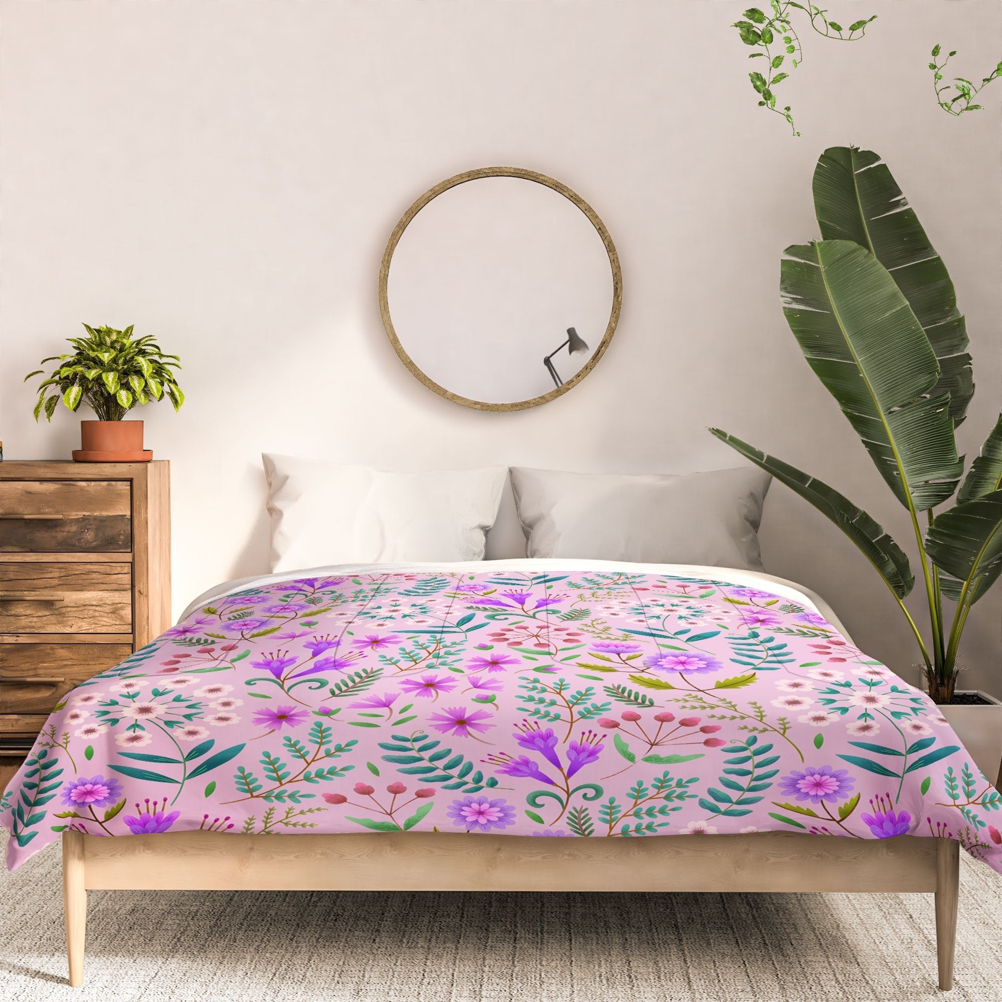 Pimlada Phuapradit Ditsy Purple Floral Half Drop Comforter