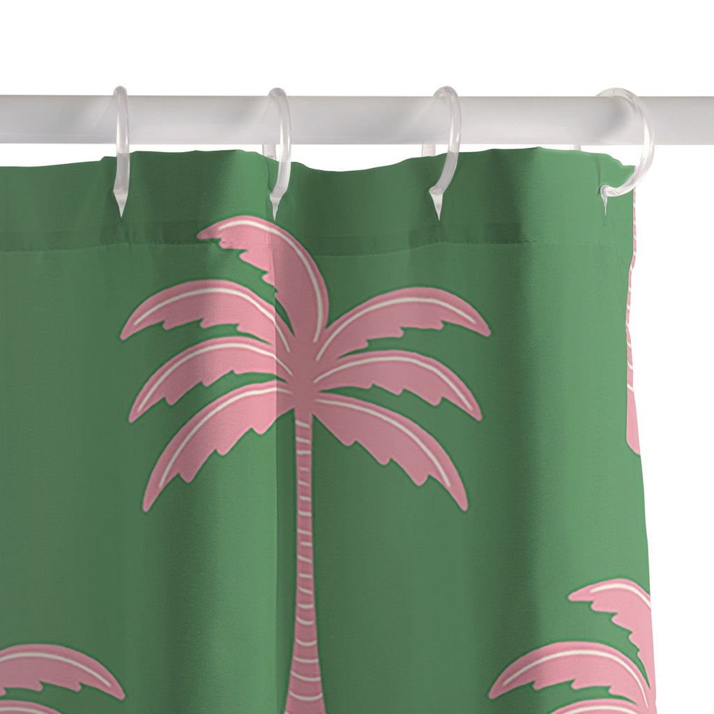 Design by Spark Pink Palm Tree Oasis Shower Curtain