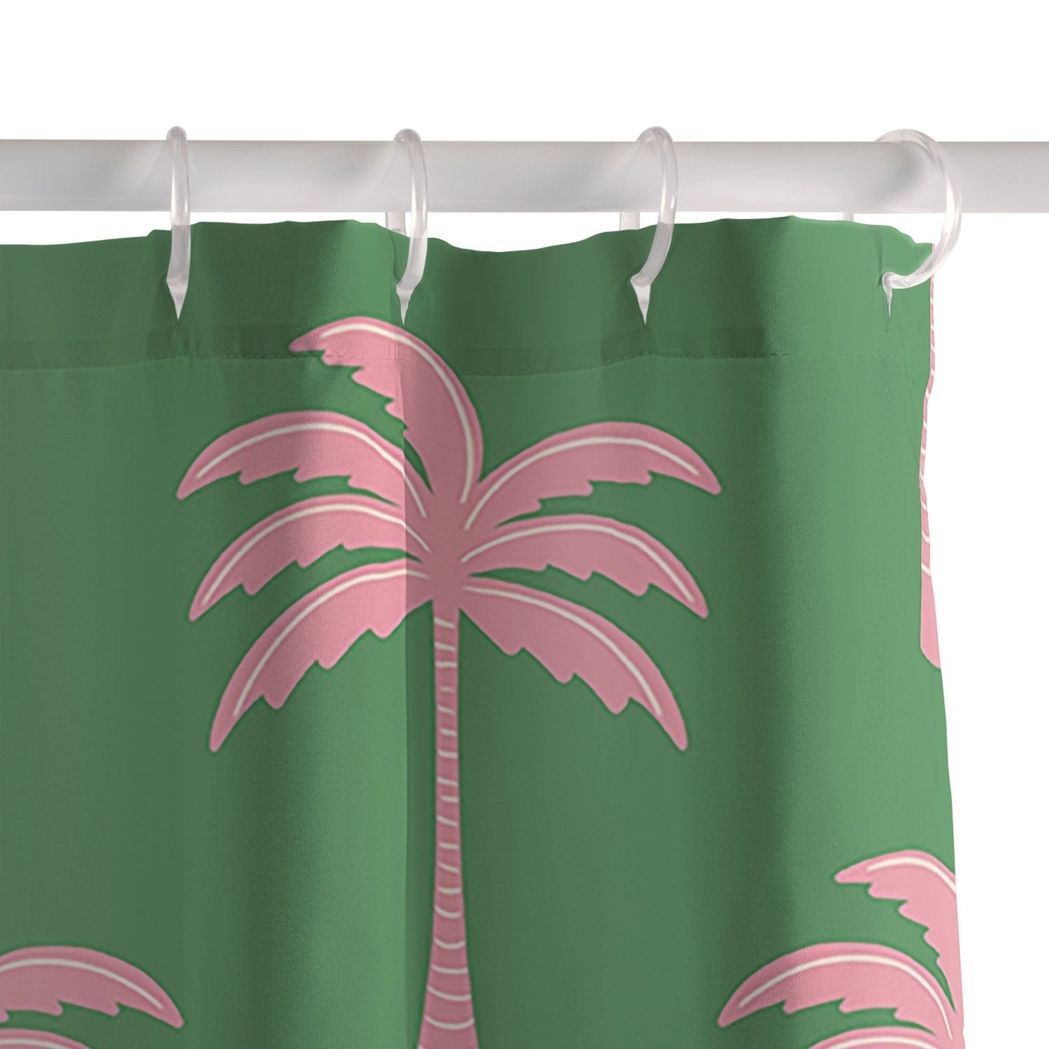 Design by Spark Pink Palm Tree Oasis Shower Curtain