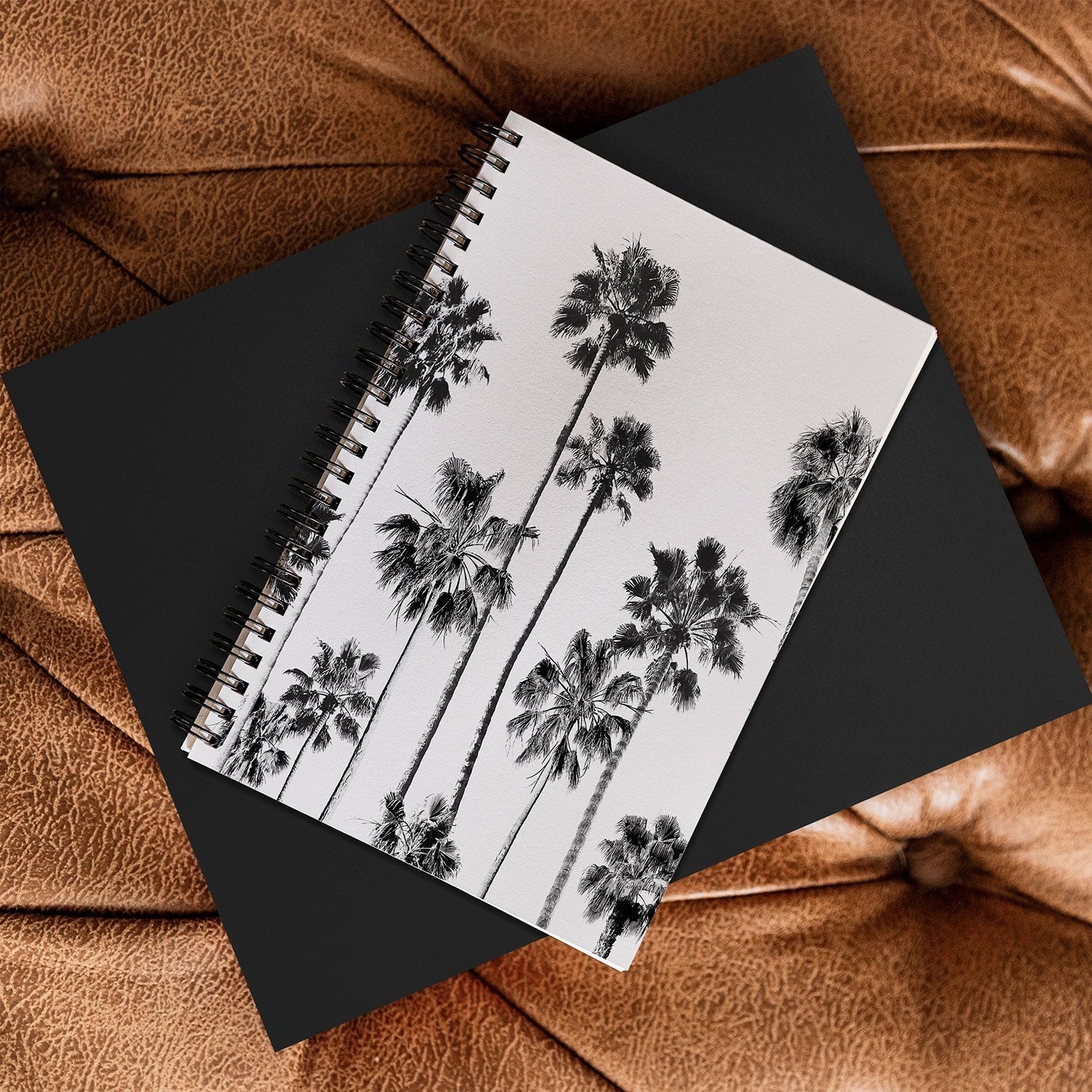 Gal Design Black And White Palms Spiral Notebook