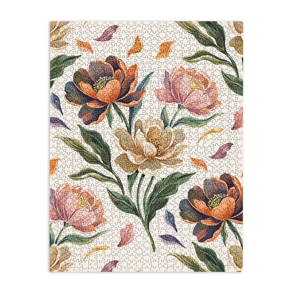 Marta Barragan Camarasa Hand Painted Peony Florals Puzzle
