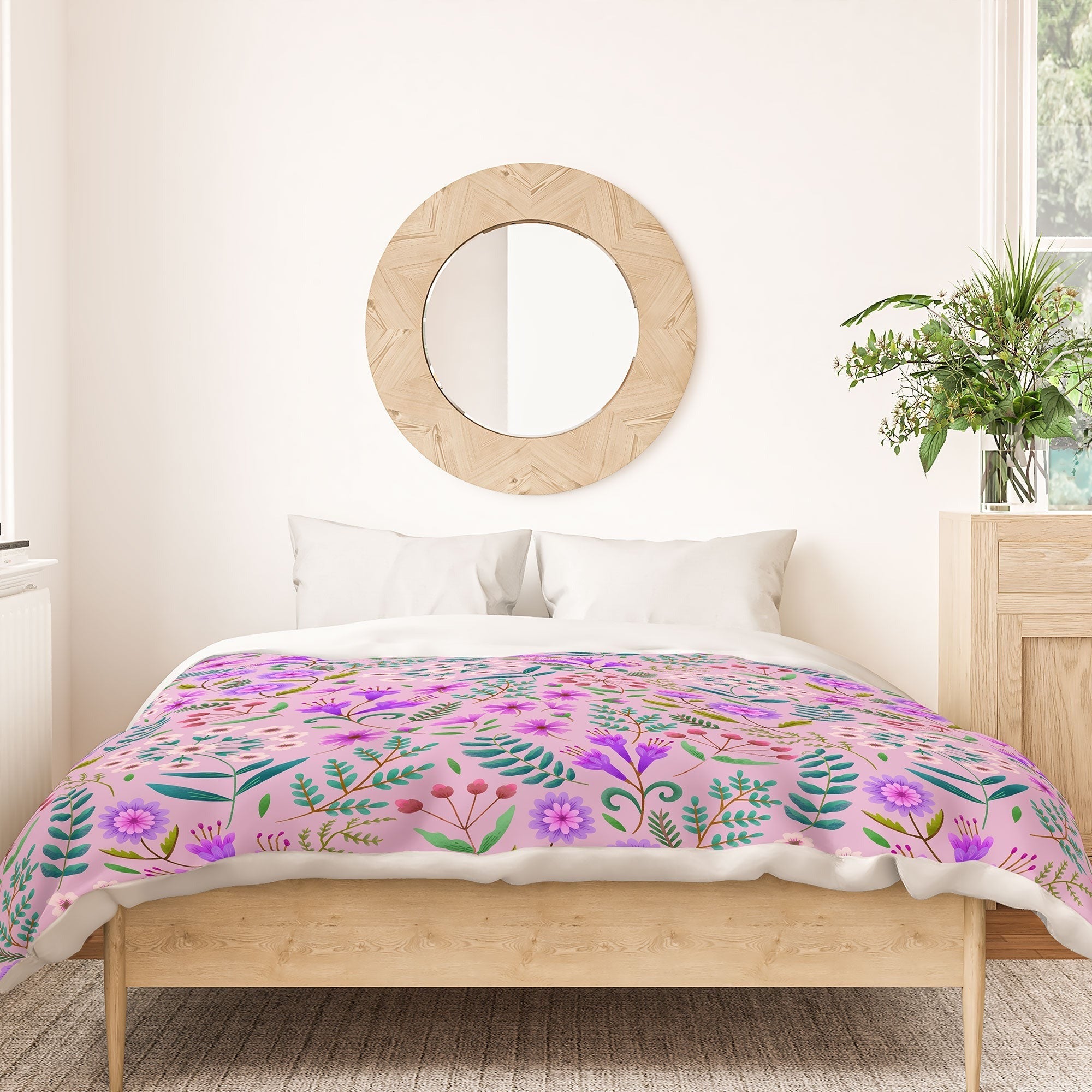 Pimlada Phuapradit Ditsy Purple Floral Half Drop Duvet Cover