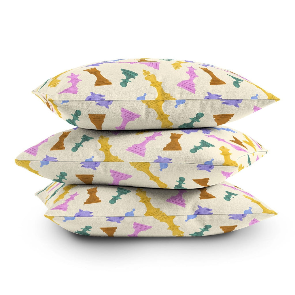 Design by Spark Chess Game Pieces Throw Pillow