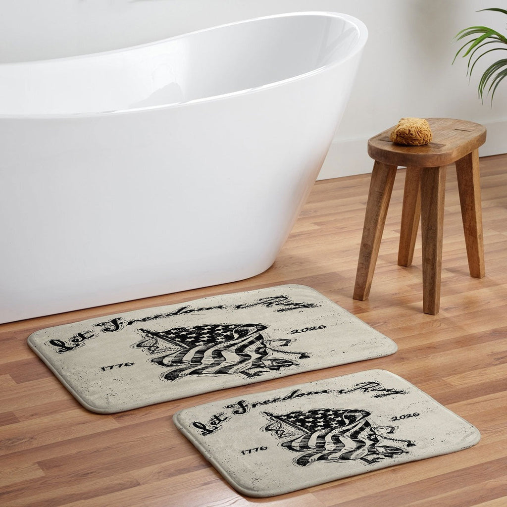 DENY Designs Let Freedom Ring Block Memory Foam Bath Mat