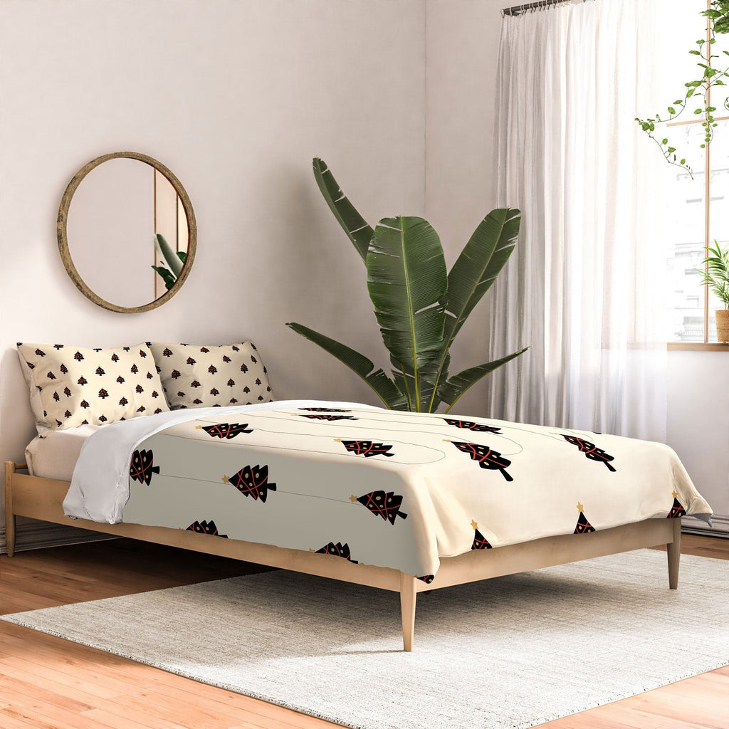 Design by Spark Black And Gold Christmas Tree Comforter