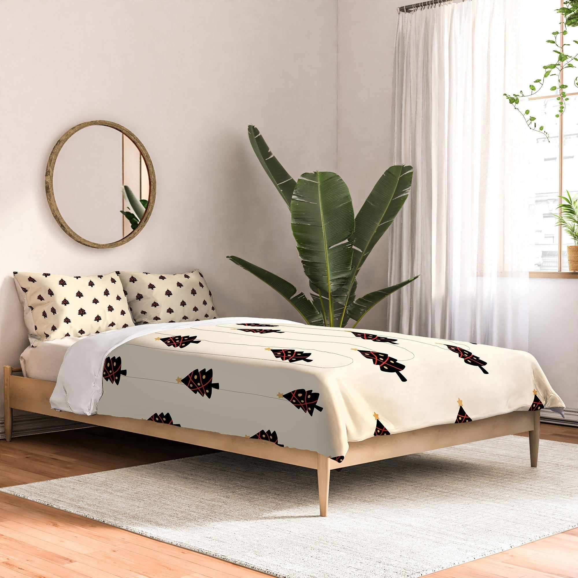 Design by Spark Black And Gold Christmas Tree Comforter