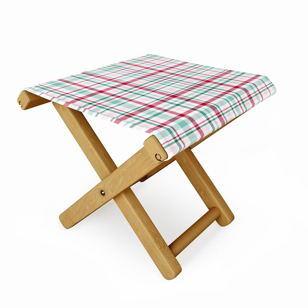 Lisa Argyropoulos Merry Vintage Plaid Folding Stool