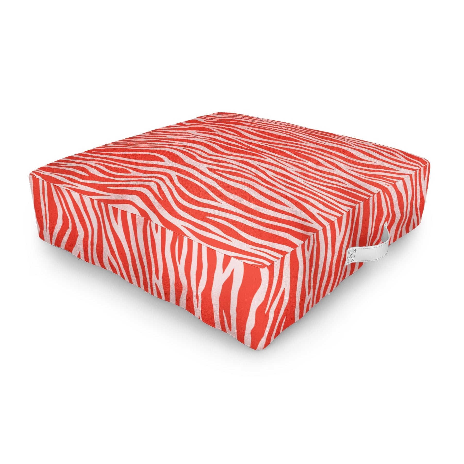 Avenie BR Red Zebra Stripe Outdoor Floor Cushion