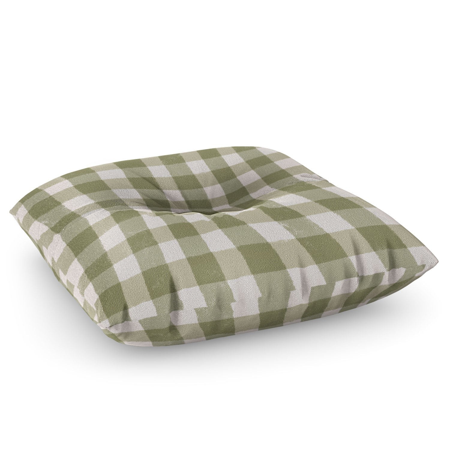 Menina Lisboa Rustic Green Plaid Floor Pillow Square