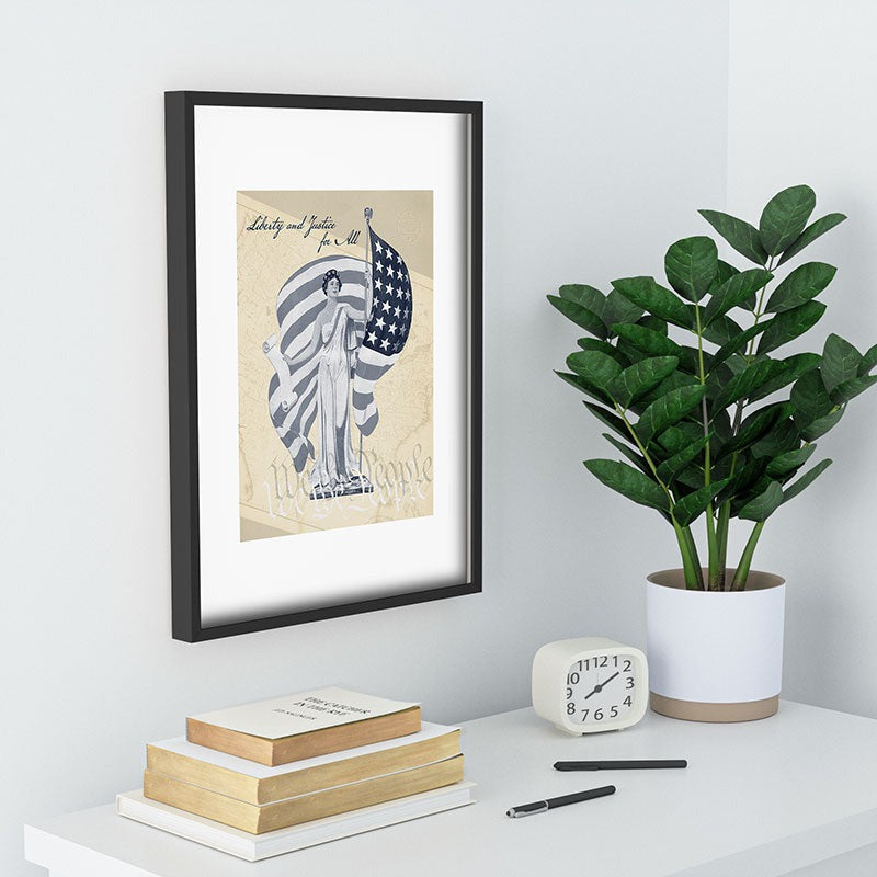 DENY Designs Liberty and Justice Woman Recessed Framing Rectangle