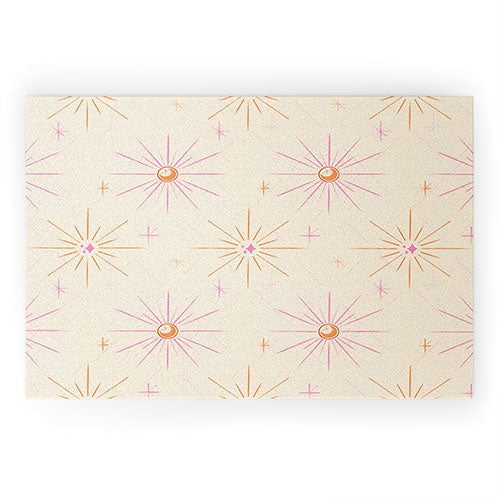 Little Om Pattern Little Moon cream Welcome Mat