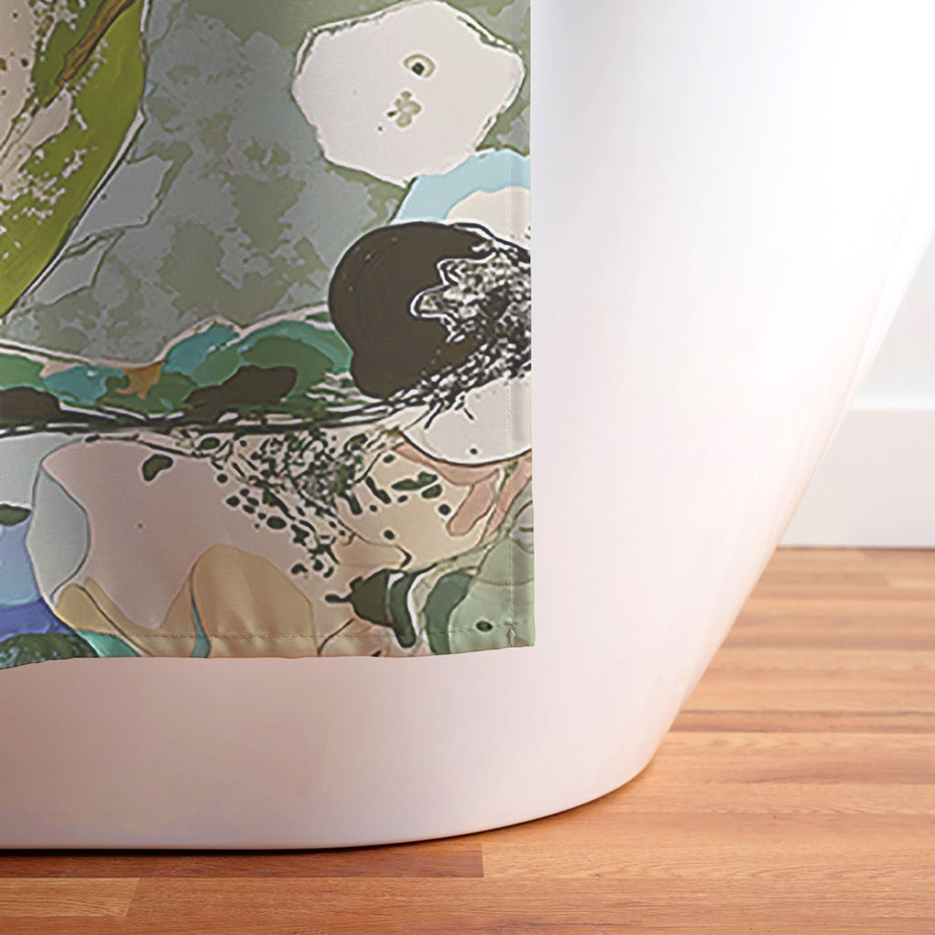 83 Oranges Echoes Beneath the Surface Shower Curtain
