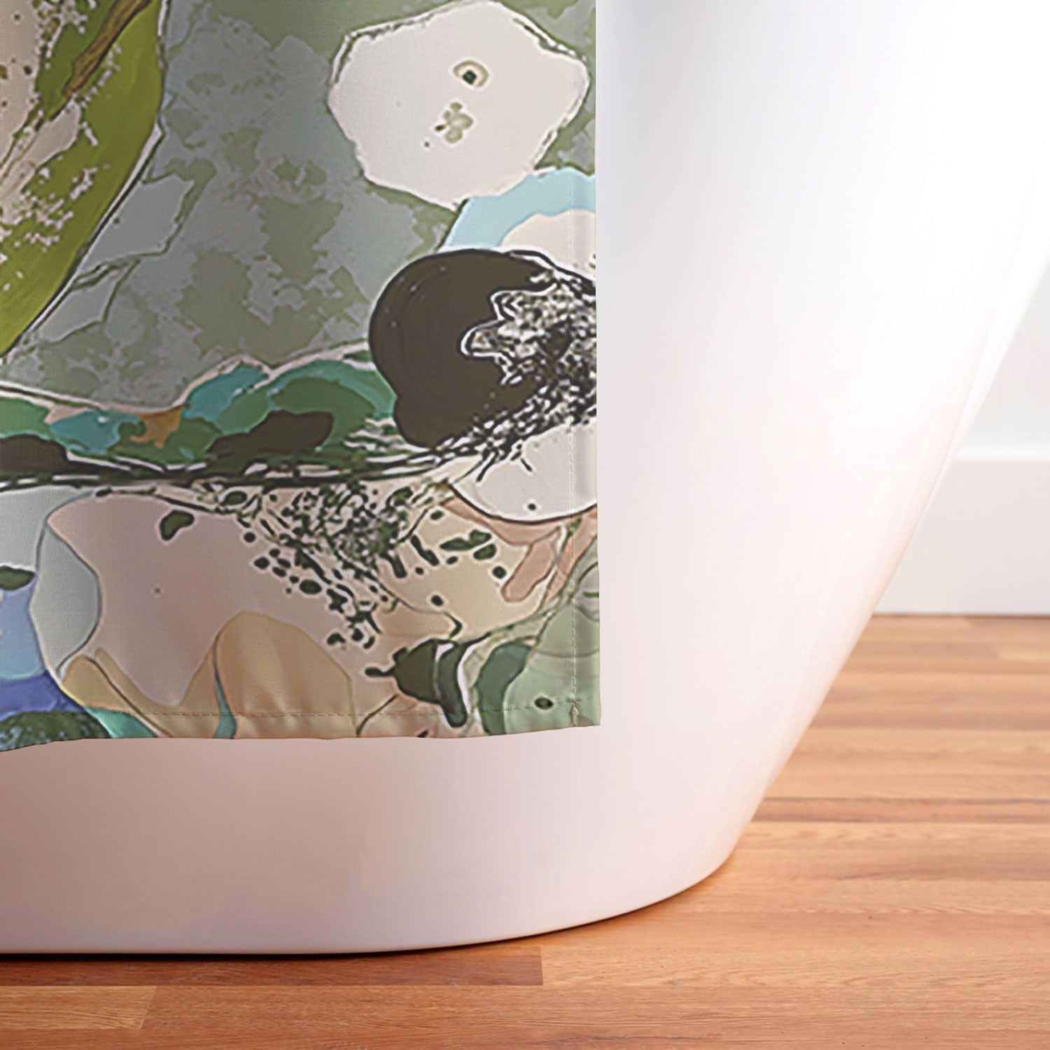 83 Oranges Echoes Beneath the Surface Shower Curtain