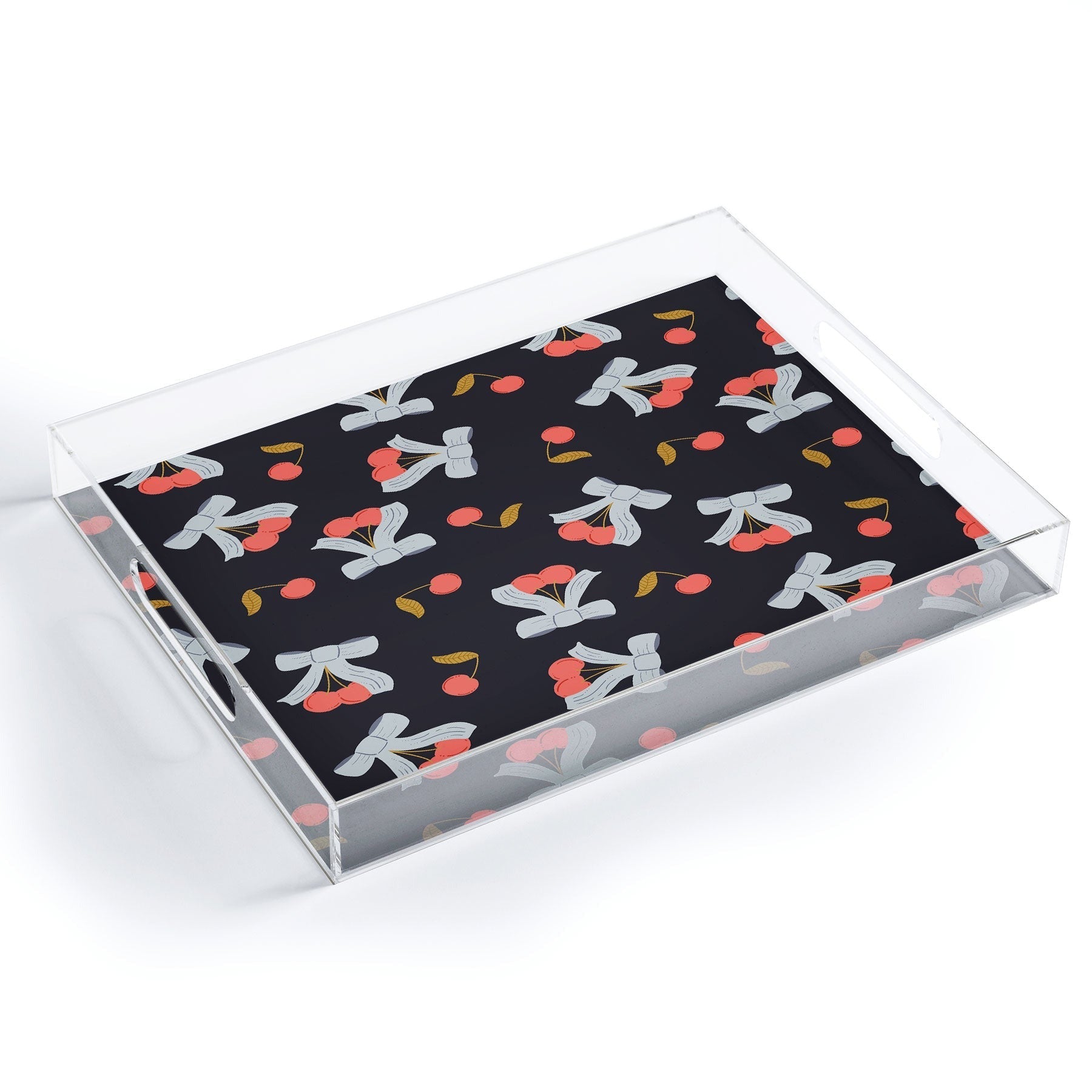 Jennifer Labre Cherries and Bows Acrylic Tray
