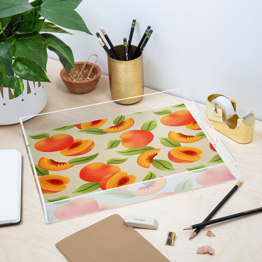 Jessica Molina Peach Pattern Acrylic Tray