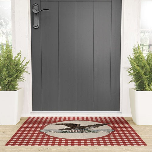 DENY Designs Gingham Eagle Welcome Mat