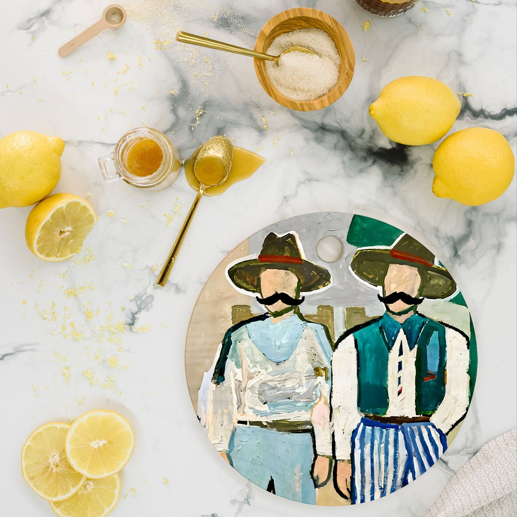 83 Oranges Side By Side Cowboy Edition Cutting Board Round