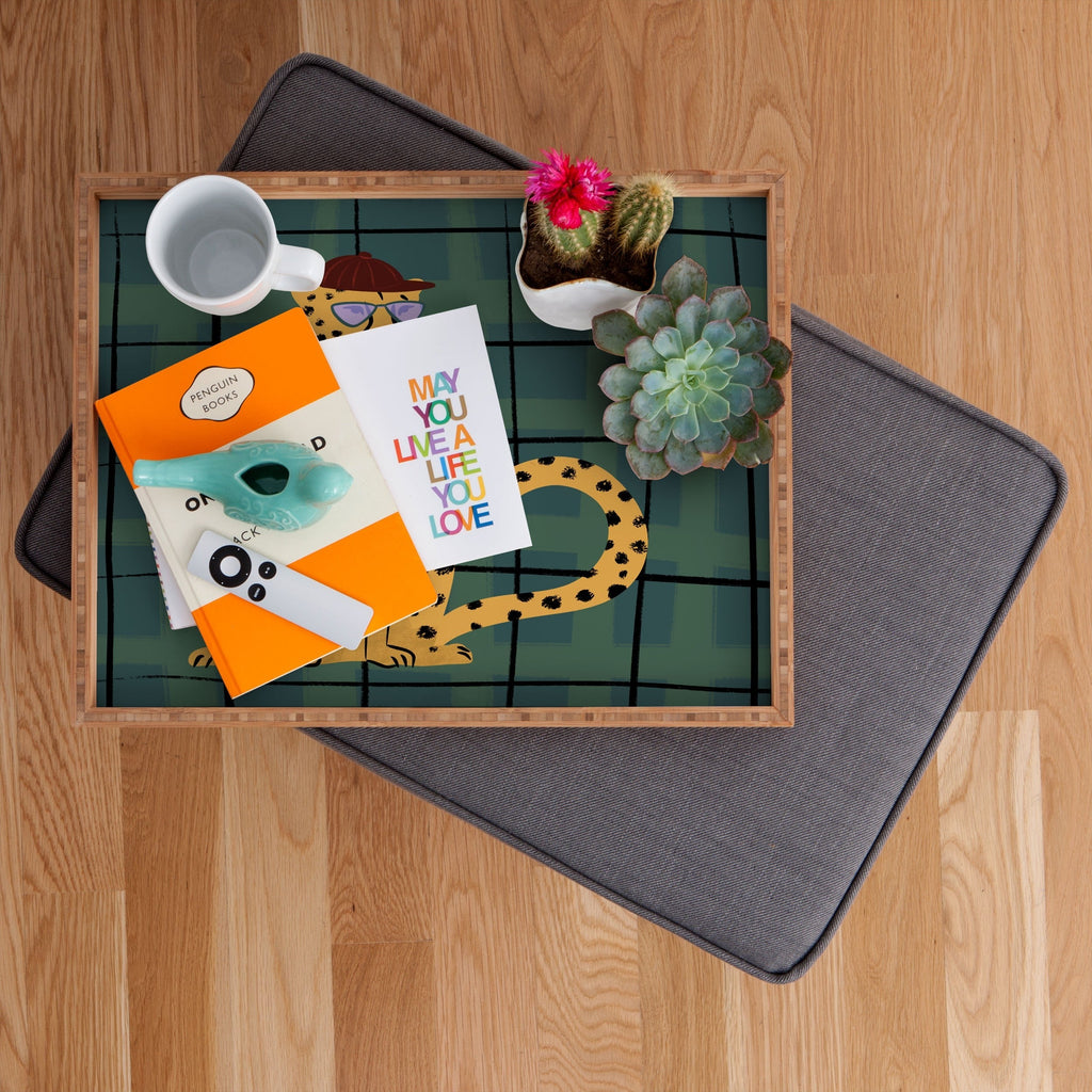 Design by Spark Cheetah Cool Cat Rectangular Tray