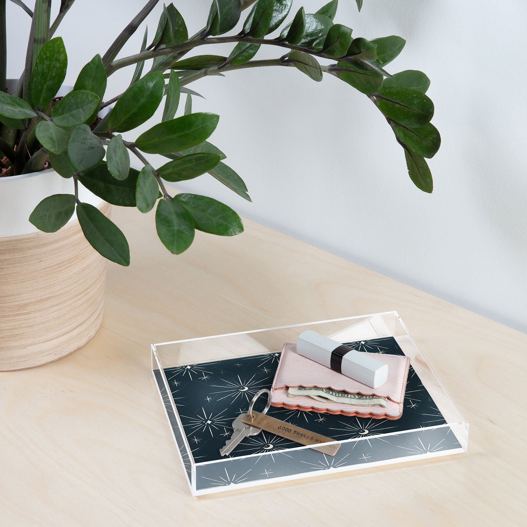 Little Om Pattern Little Moon navy Acrylic Tray