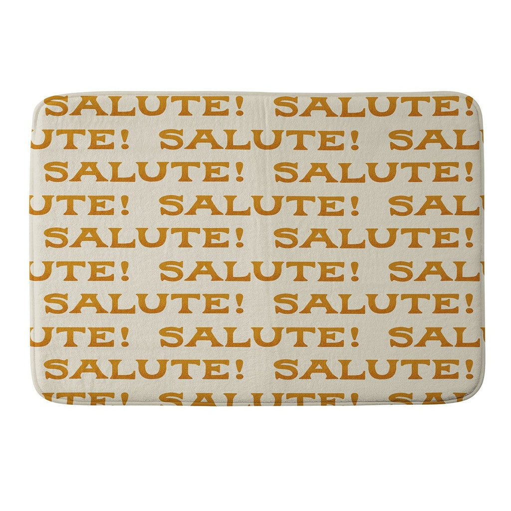 Jessica Molina Salute Gold Pattern on Cream Memory Foam Bath Mat