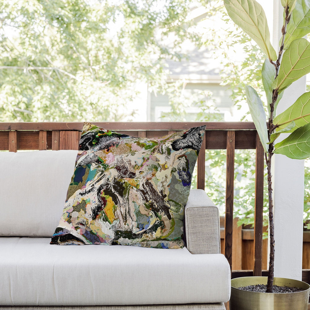83 Oranges Echoes Beneath the Surface Outdoor Throw Pillow