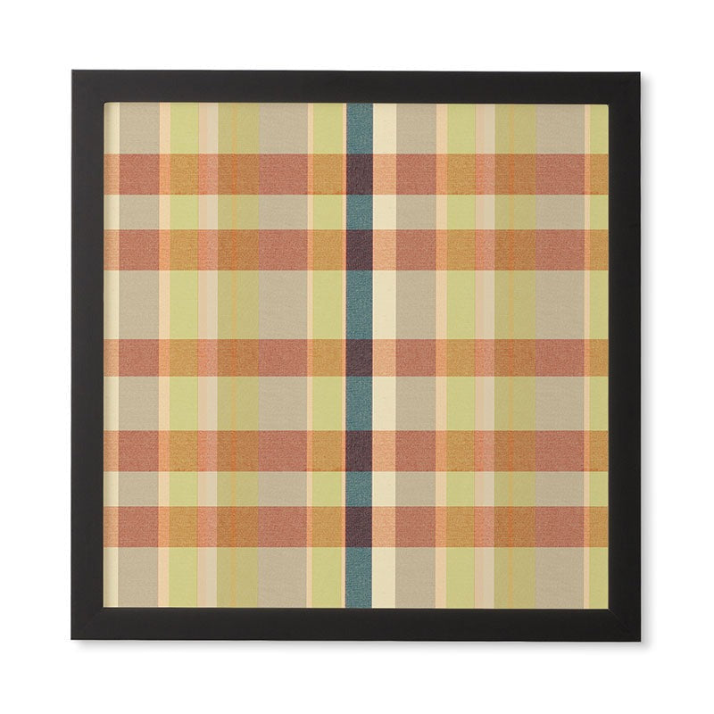 Marta Barragan Camarasa Retro Picnic Plaid Warm Tones Framed Wall Art