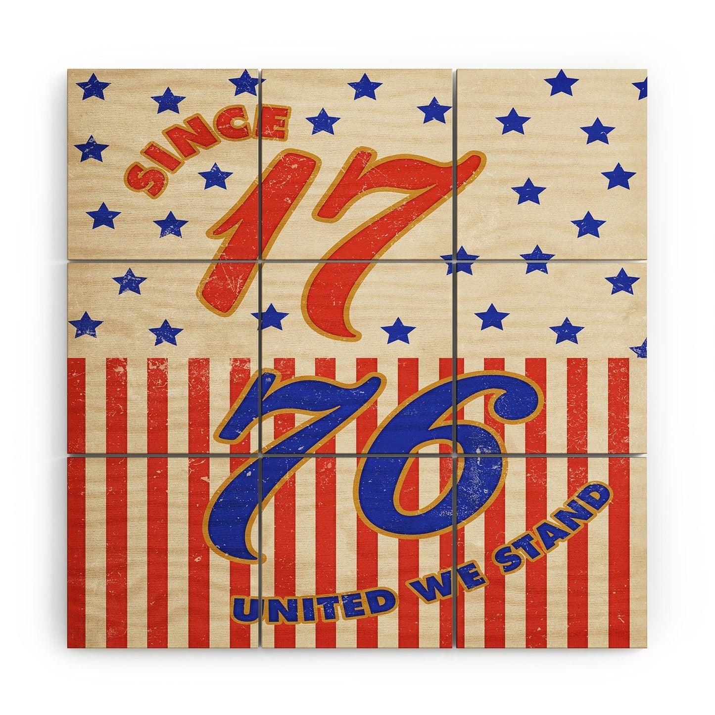 DENY Designs 1776 Stars Wood Wall Mural