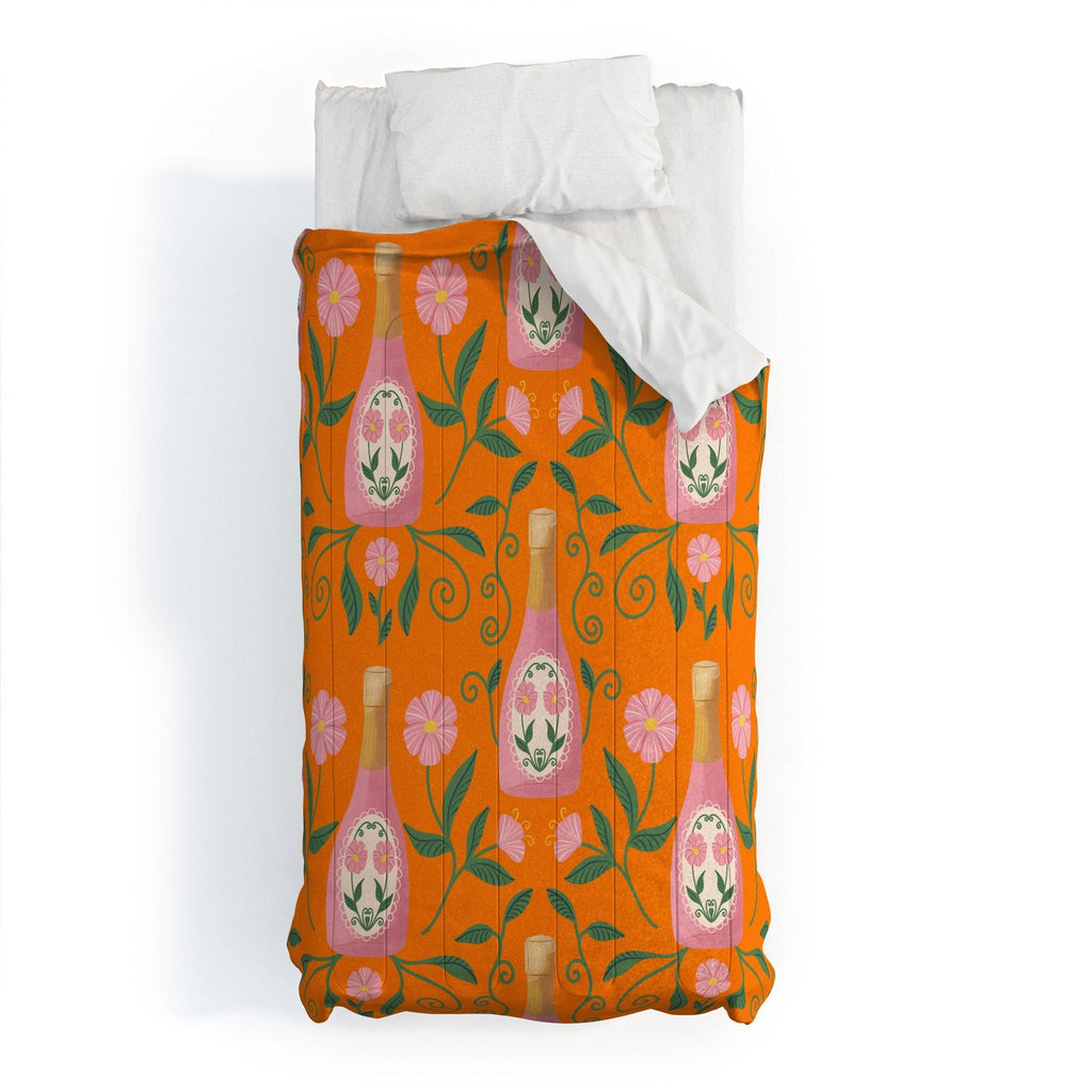 Design by Spark Rose Bubbly And Florals Comforter