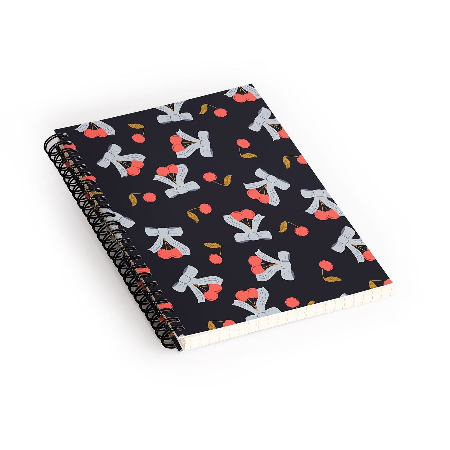 Jennifer Labre Cherries and Bows Spiral Notebook