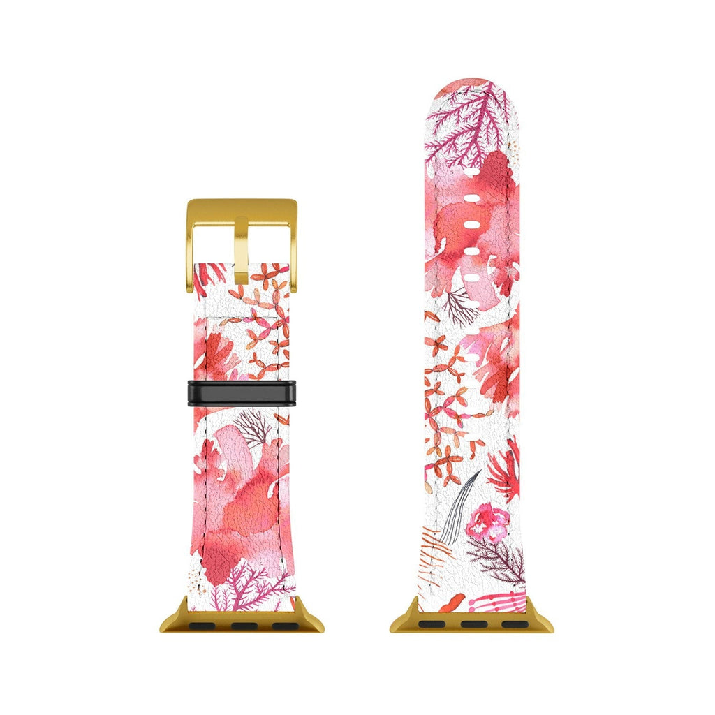 Ninola Design Botanic Retreat Coral Reef Crab Lobster Red Apple Watch Band