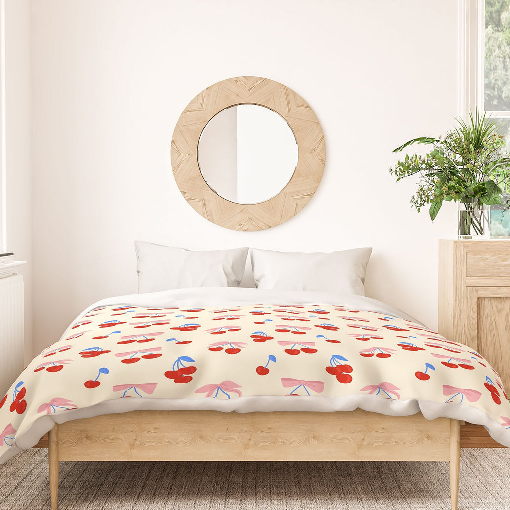Design by Spark Cherries And Ribbons Duvet Cover