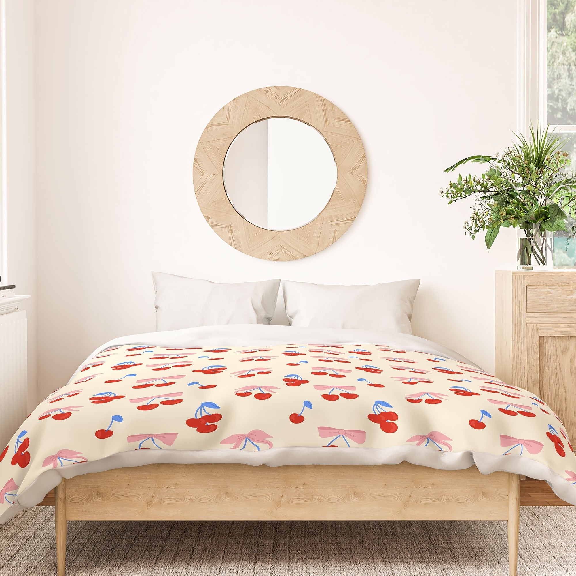 Design by Spark Cherries And Ribbons Duvet Cover