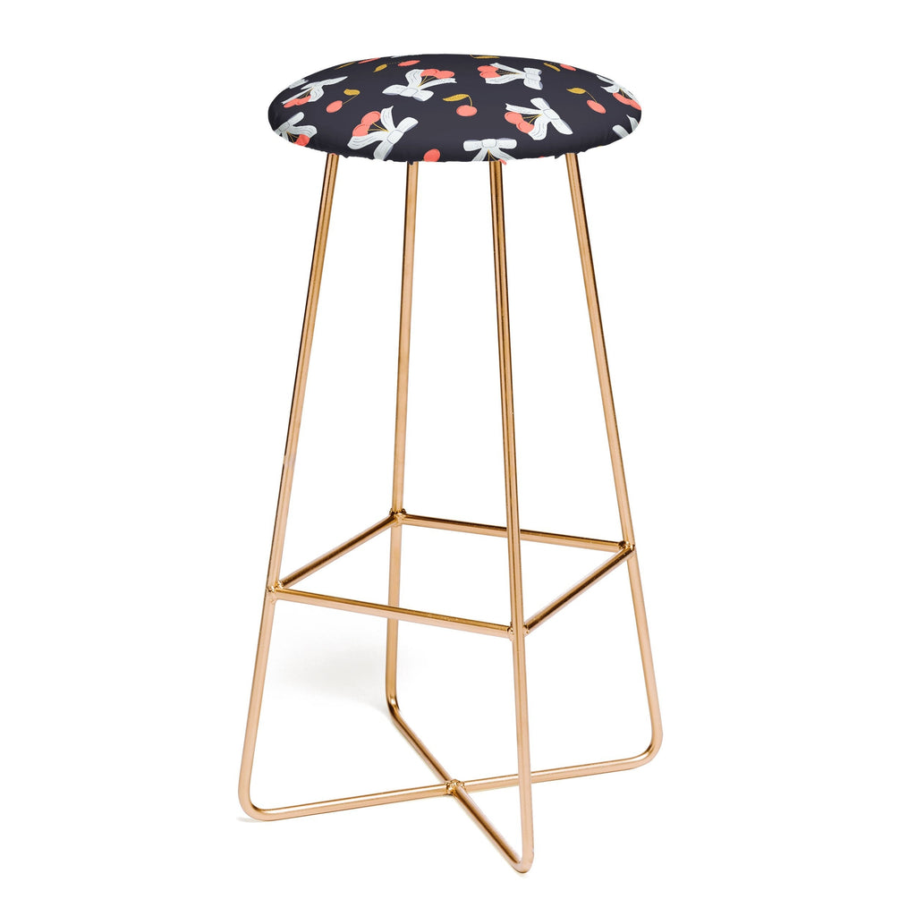 Jennifer Labre Cherries and Bows Bar Stool