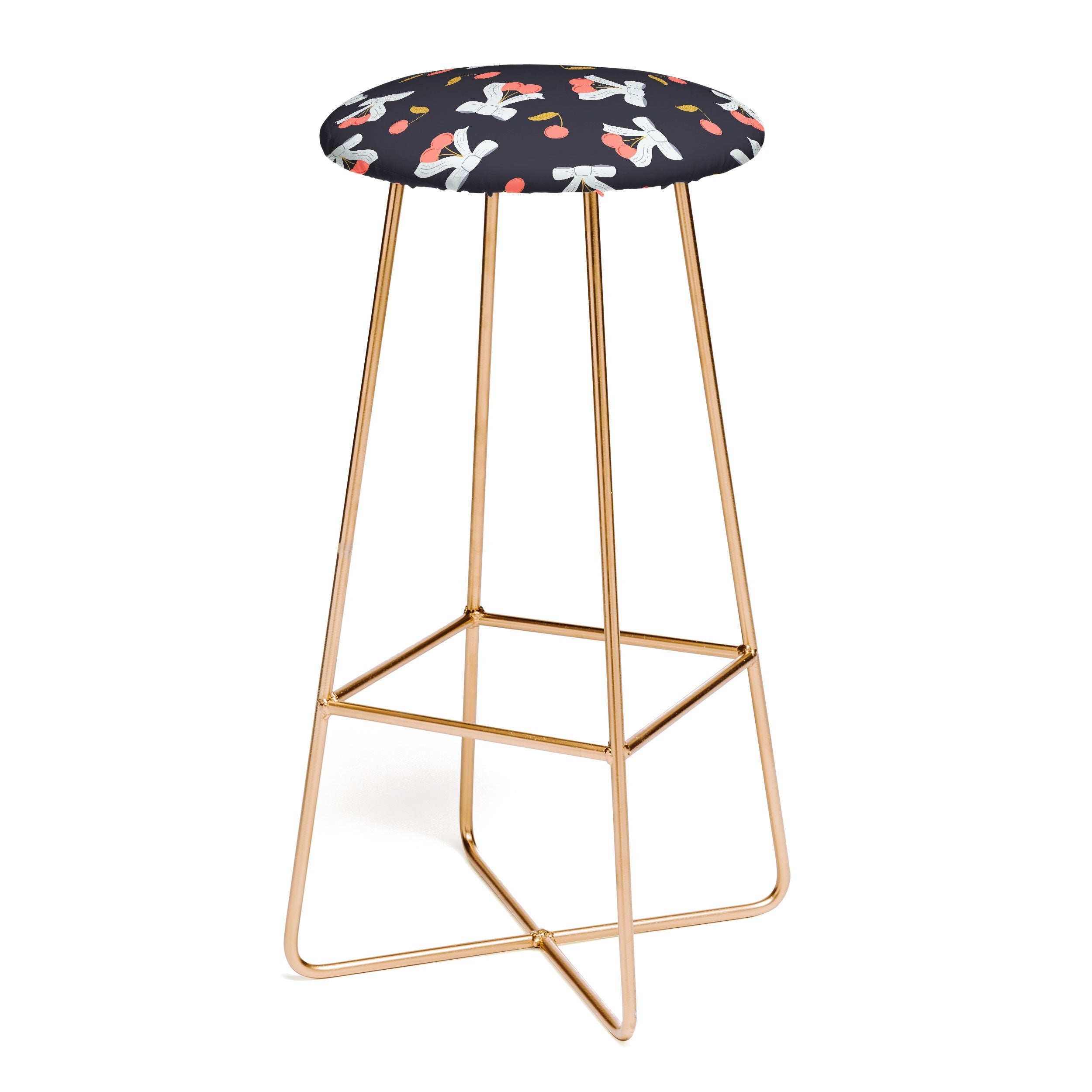 Jennifer Labre Cherries and Bows Bar Stool