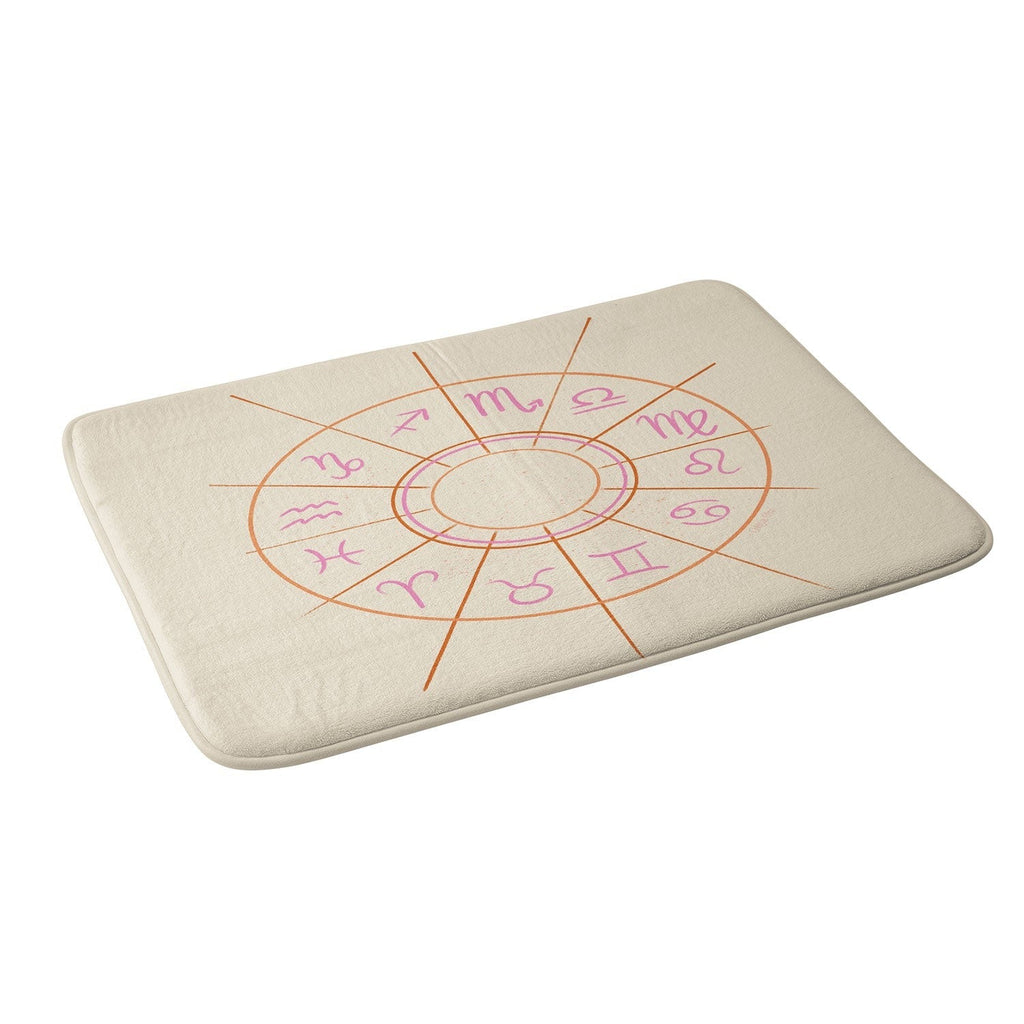 Little Om Zodiac Signs cream Memory Foam Bath Mat
