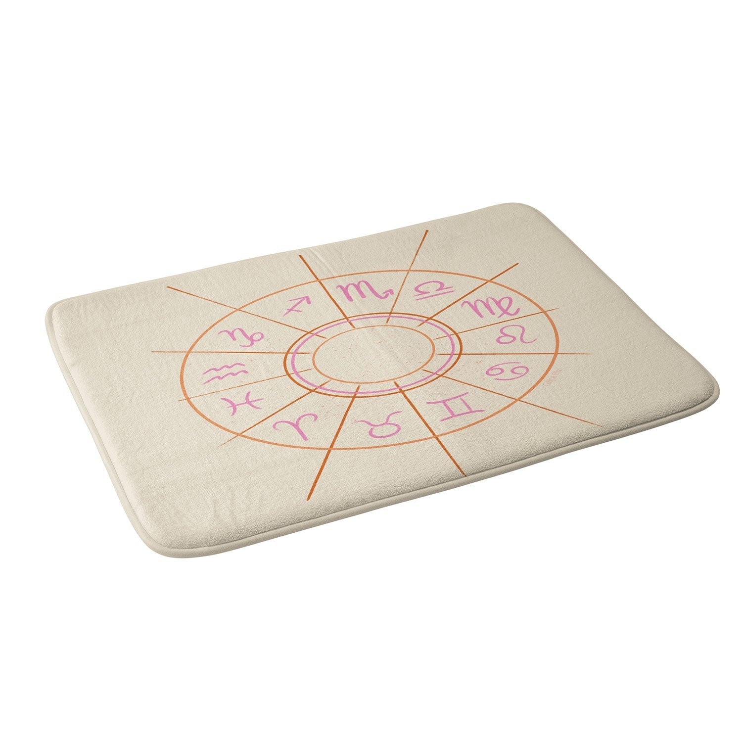 Little Om Zodiac Signs cream Memory Foam Bath Mat