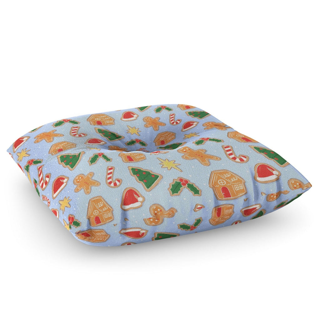 Love_Ryming Christmas Cookies Floor Pillow Square