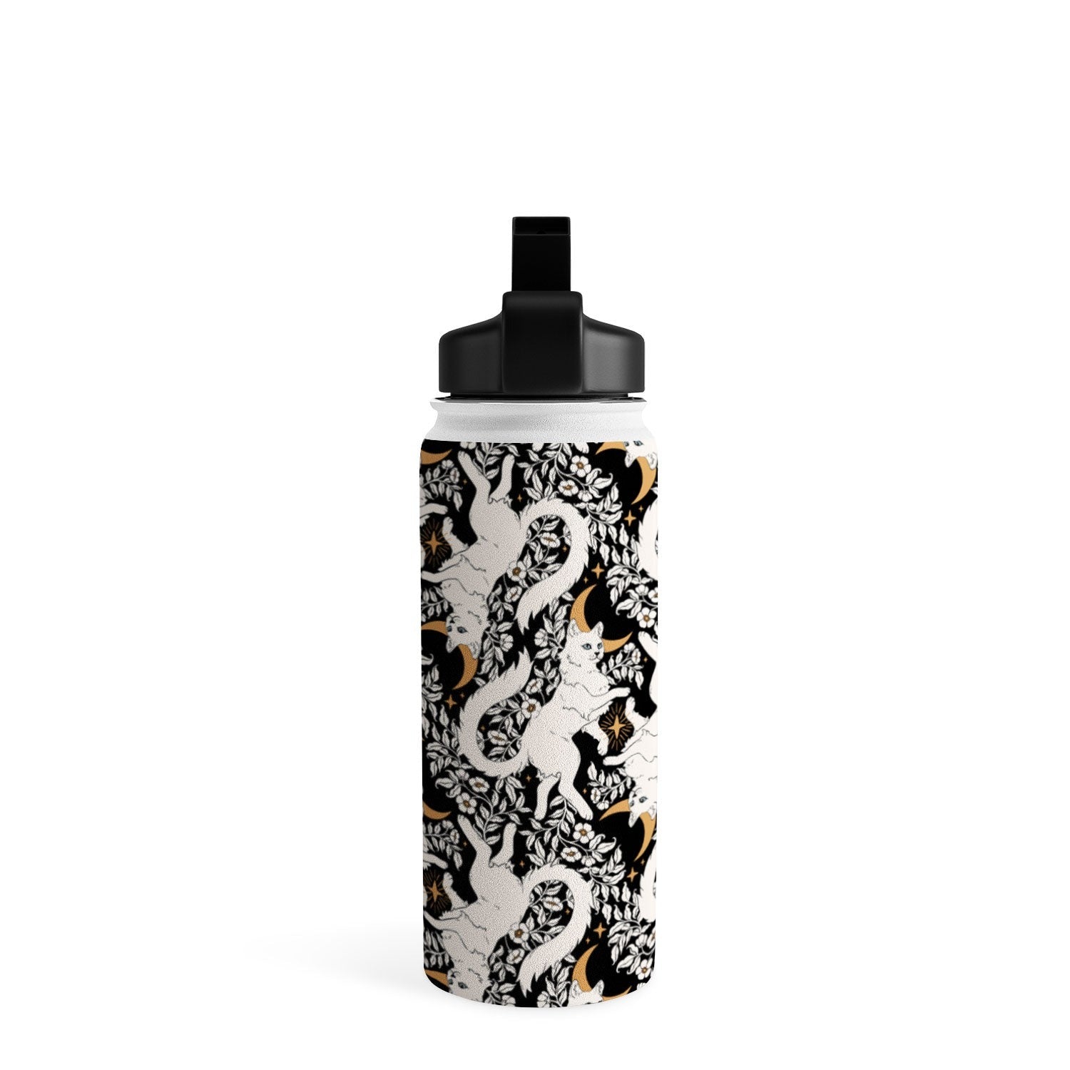 Avenie Celestial Cats Gold Water Bottle