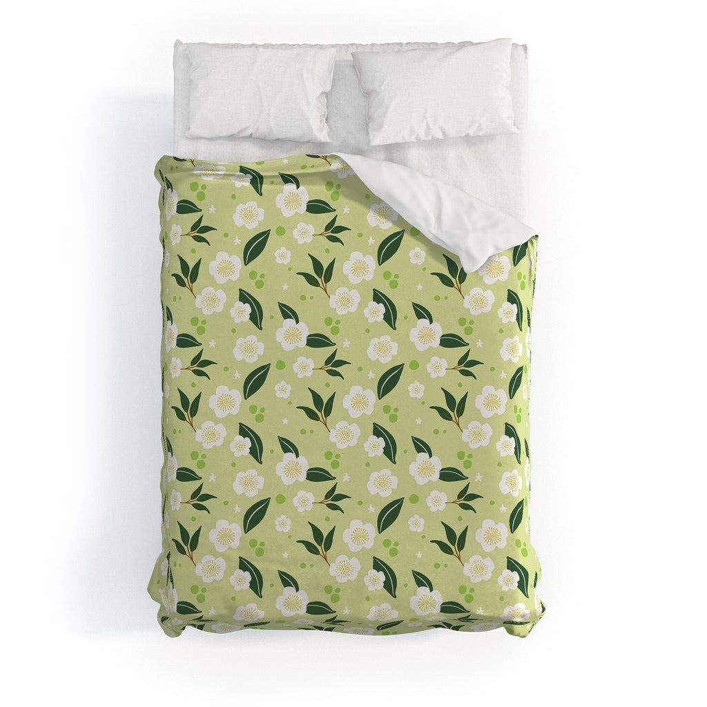 Design by Spark Matcha Tea Florals Duvet Cover