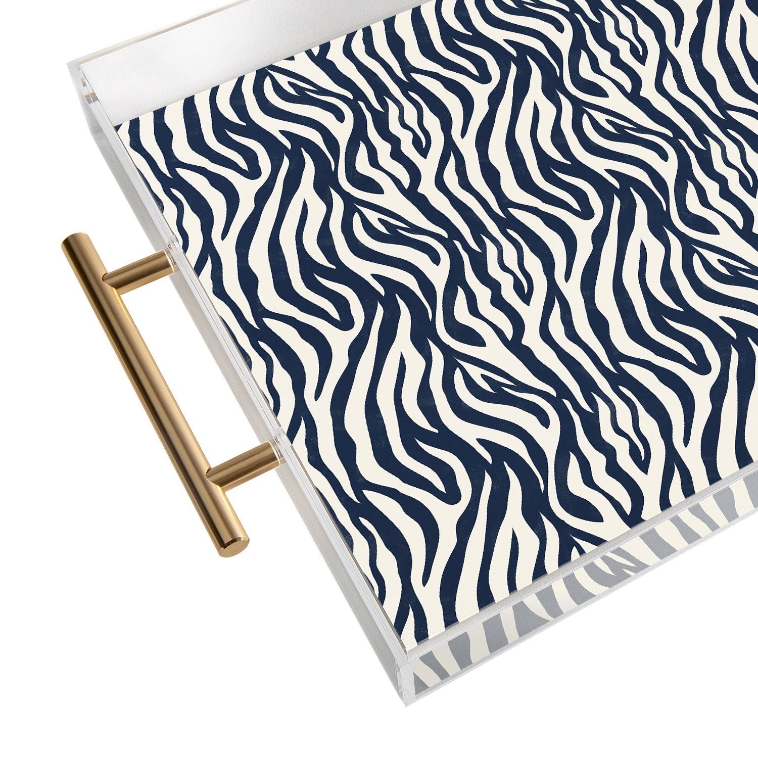 Avenie BR Navy Tiger Stripes Acrylic Tray
