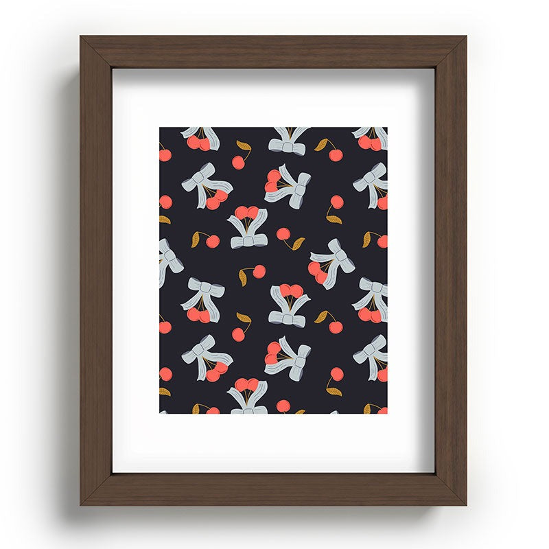 Jennifer Labre Cherries and Bows Recessed Framing Rectangle