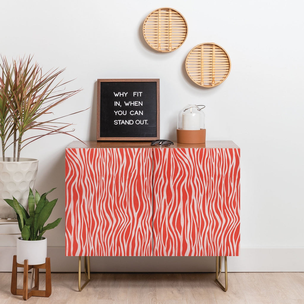 Avenie BR Red Zebra Stripe Credenza